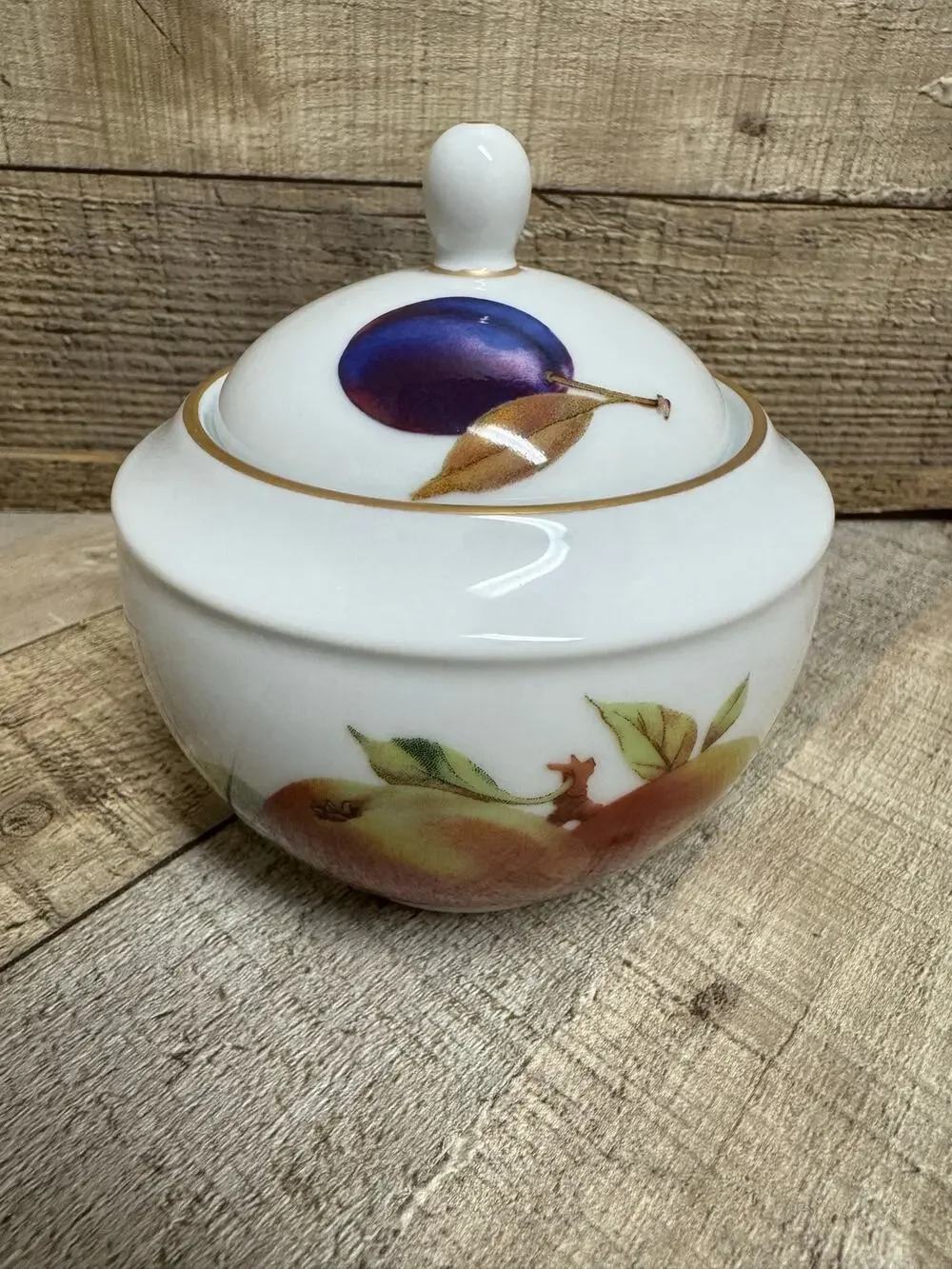 Royal Worcester Evesham Gold Porcelain Sugar Bowl